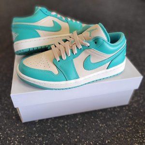 Nike Air Jordan 1 Low Top Washed Teal Sneakers DC0774-131 Women's 6.5